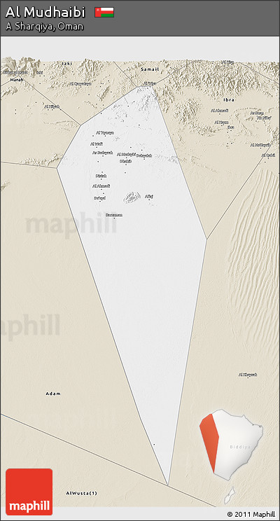 Classic Style 3D Map of Al Mudhaibi