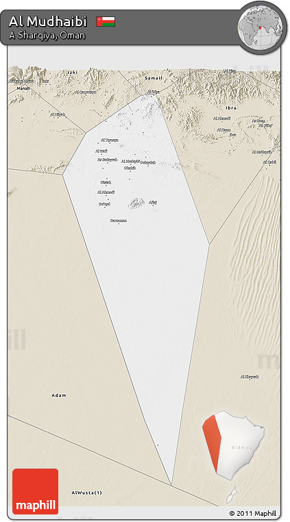 Classic Style 3D Map of Al Mudhaibi