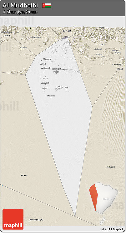 Classic Style 3D Map of Al Mudhaibi