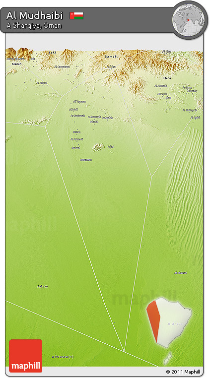 Physical 3D Map of Al Mudhaibi