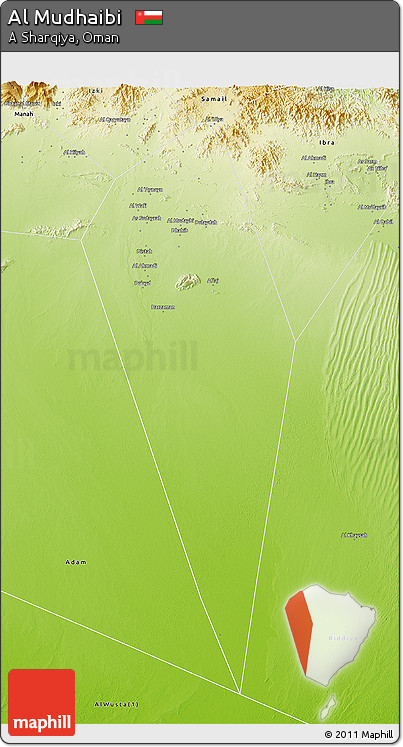 Physical 3D Map of Al Mudhaibi