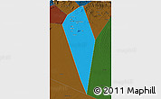 Political 3D Map of Al Mudhaibi, darken