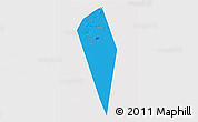 Political 3D Map of Al Mudhaibi, single color outside