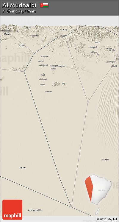 Shaded Relief 3D Map of Al Mudhaibi