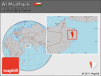 Gray Location Map of Al Mudhaibi