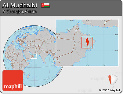 Gray Location Map of Al Mudhaibi