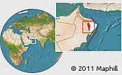 Satellite Location Map of Al Mudhaibi, highlighted parent region