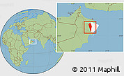 Savanna Style Location Map of Al Mudhaibi, highlighted parent region