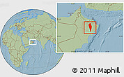 Savanna Style Location Map of Al Mudhaibi, hill shading