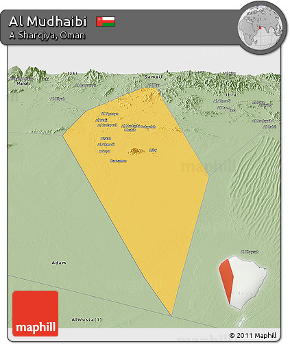 Savanna Style Panoramic Map of Al Mudhaibi