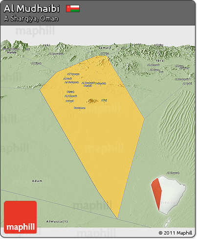 Savanna Style Panoramic Map of Al Mudhaibi