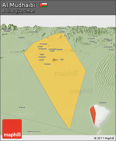 Savanna Style Panoramic Map of Al Mudhaibi