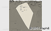 Shaded Relief Panoramic Map of Al Mudhaibi, darken
