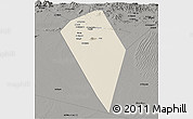 Shaded Relief Panoramic Map of Al Mudhaibi, darken, semi-desaturated