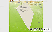 Shaded Relief Panoramic Map of Al Mudhaibi, physical outside