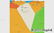 Shaded Relief Panoramic Map of Al Mudhaibi, political outside