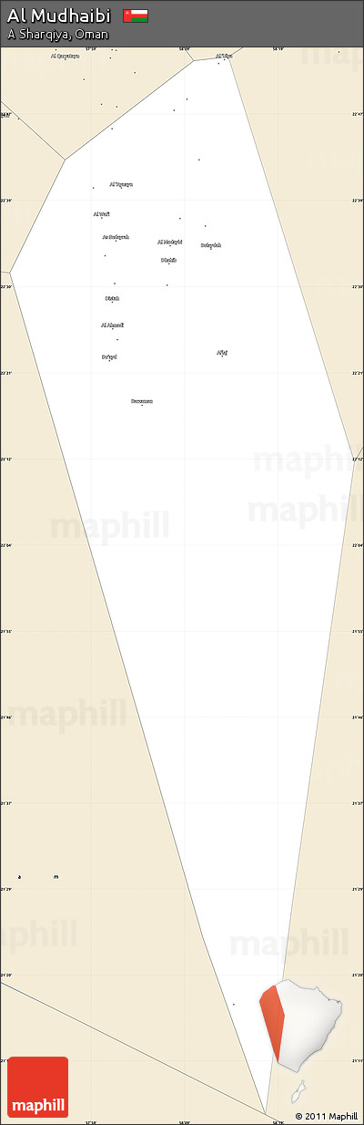 Classic Style Simple Map of Al Mudhaibi