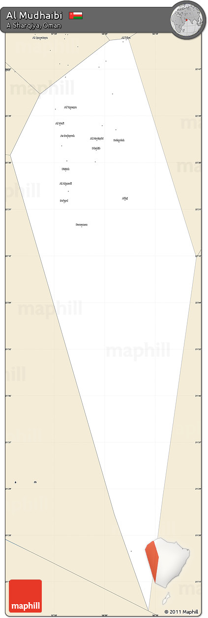 Classic Style Simple Map of Al Mudhaibi
