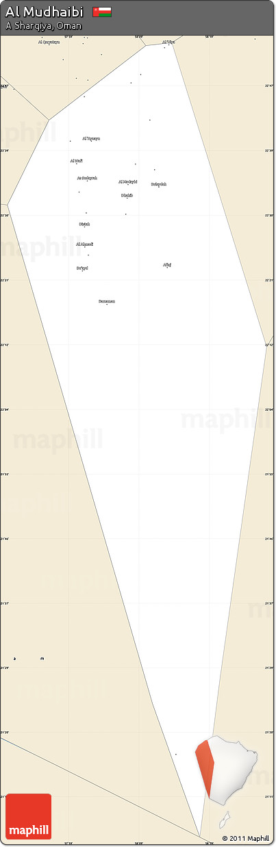 Classic Style Simple Map of Al Mudhaibi