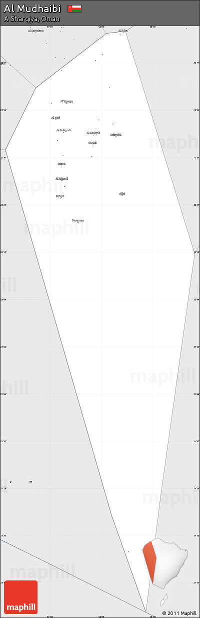 Silver Style Simple Map of Al Mudhaibi