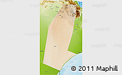 Satellite 3D Map of Biddiya, physical outside