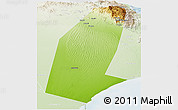 Physical Panoramic Map of Biddiya, lighten