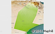 Physical Panoramic Map of Biddiya, satellite outside