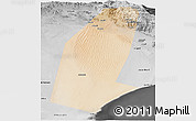 Satellite Panoramic Map of Biddiya, desaturated