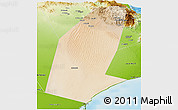 Satellite Panoramic Map of Biddiya, physical outside