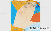 Satellite Panoramic Map of Biddiya, political outside