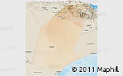 Satellite Panoramic Map of Biddiya, shaded relief outside