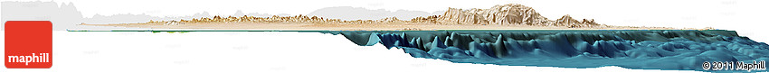 Satellite Horizon Map of a Sharqiya, single color outside