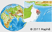 Physical Location Map of Ibra, highlighted country, highlighted parent region