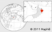 Blank Location Map of A Sharqiya, highlighted country, within the entire country