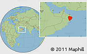 Savanna Style Location Map of A Sharqiya, within the entire country