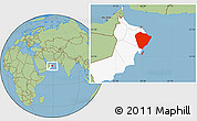Savanna Style Location Map of A Sharqiya, highlighted country