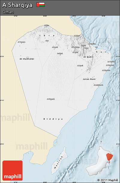 Classic Style Map of a Sharqiya, single color outside