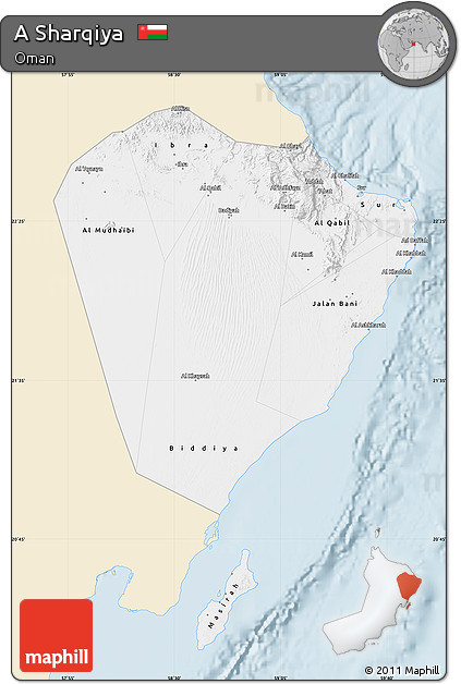 Classic Style Map of a Sharqiya, single color outside