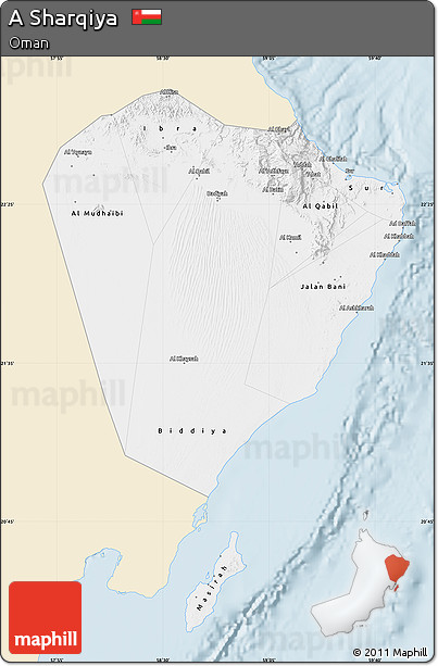 Classic Style Map of a Sharqiya, single color outside