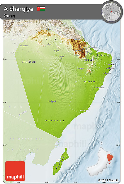 Physical Map of a Sharqiya, lighten