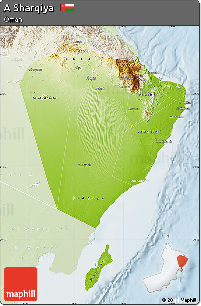 Physical Map of a Sharqiya, lighten