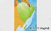Physical Map of A Sharqiya, political outside