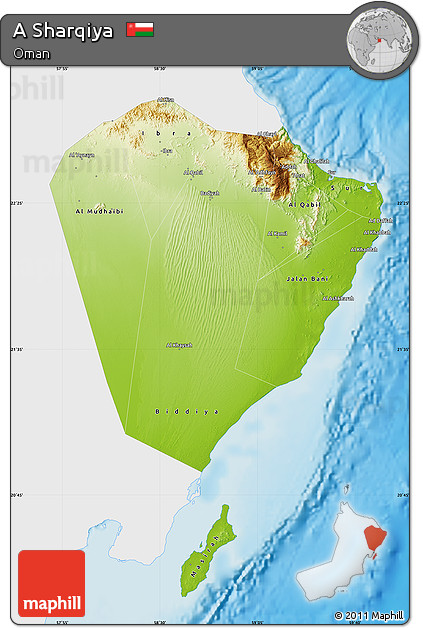 Physical Map of a Sharqiya, single color outside