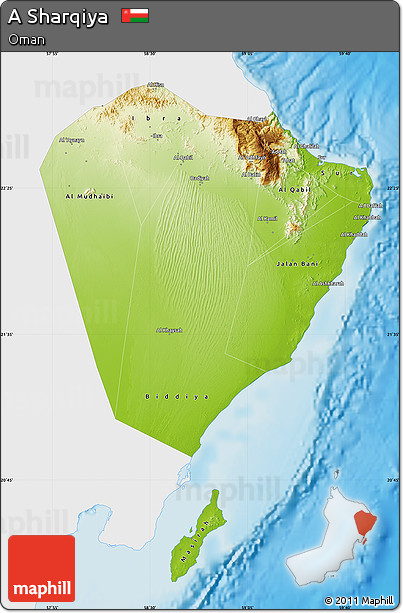 Physical Map of a Sharqiya, single color outside