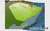 Physical Panoramic Map of A Sharqiya, darken