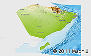 Physical Panoramic Map of A Sharqiya, single color outside
