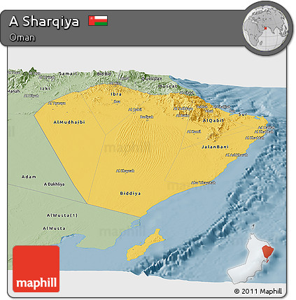 Savanna Style Panoramic Map of a Sharqiya