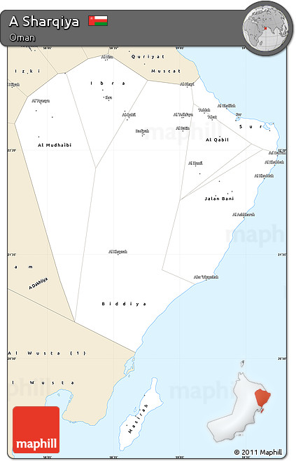 Classic Style Simple Map of a Sharqiya