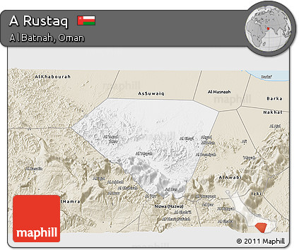 Classic Style 3D Map of a Rustaq