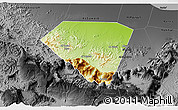 Physical 3D Map of A Rustaq, darken, desaturated